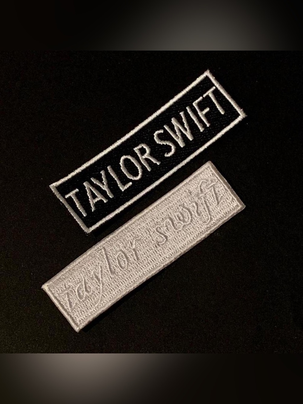 Taylor Swift Black and White OR silver Rectangular cardigan Logo iron on Patches